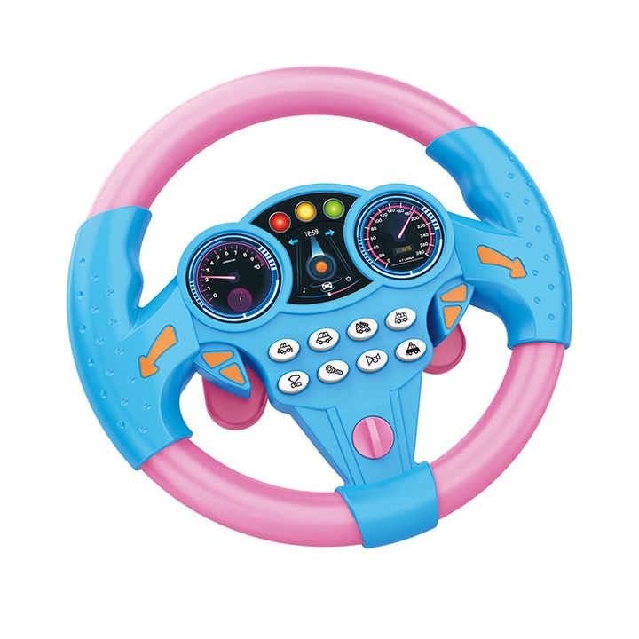 Large Plastic Simulation First Officer Music Steering Wheel Children's Indoor Educational Enlightenment Baby Toy Early Education